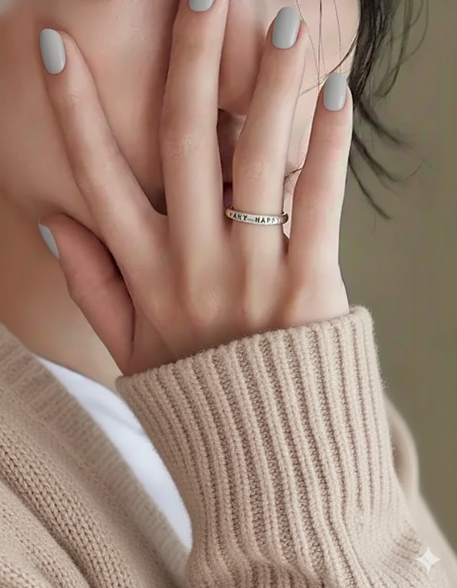メッセージリング（SILVER925・甲丸1行タイプ・刻印小） 品番：NR0040S