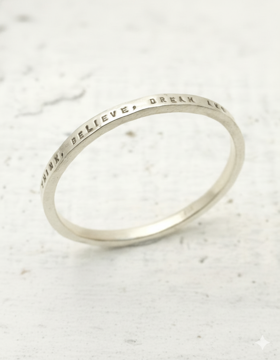 メッセージリング(SILVER925・1行タイプ・刻印極小) 品番:NR0009S