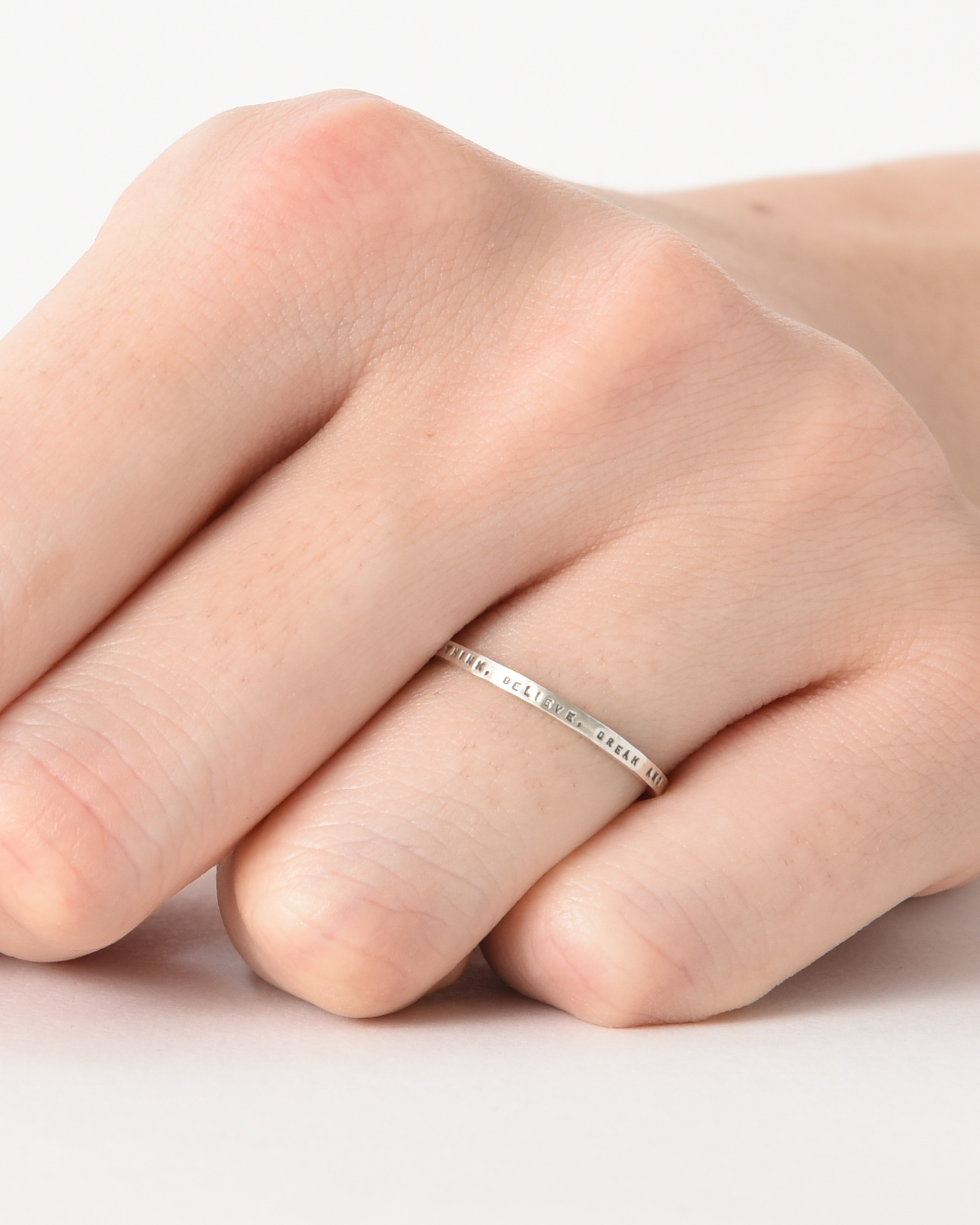 メッセージリング(SILVER925・1行タイプ・刻印極小) 品番:NR0009S