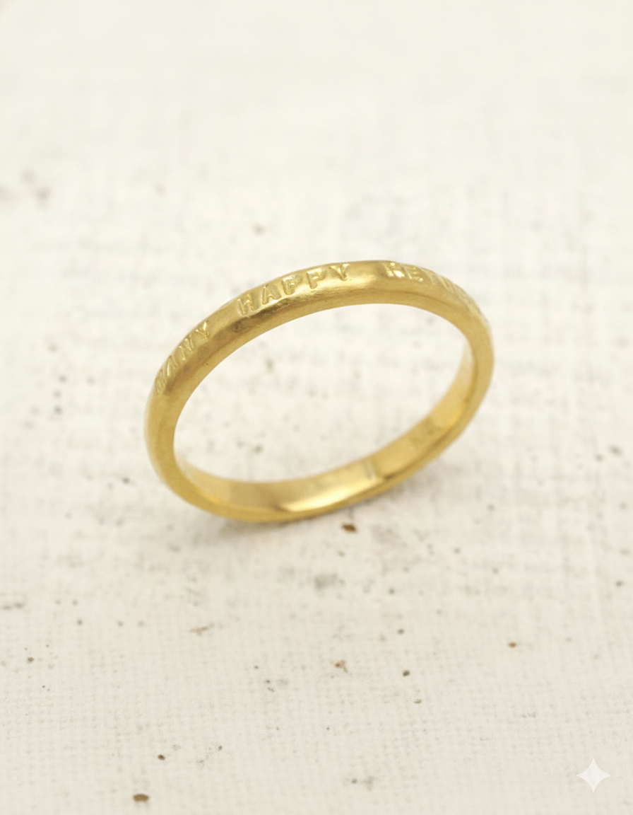 メッセージリング（K18・甲丸1行・刻印小） 品番：NR0040YG
